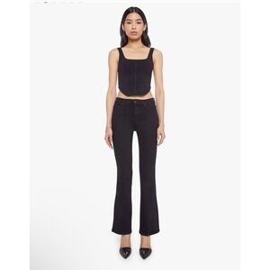 MOTHER Lil' Weekender Flare Jeans Nighty Night Black 25